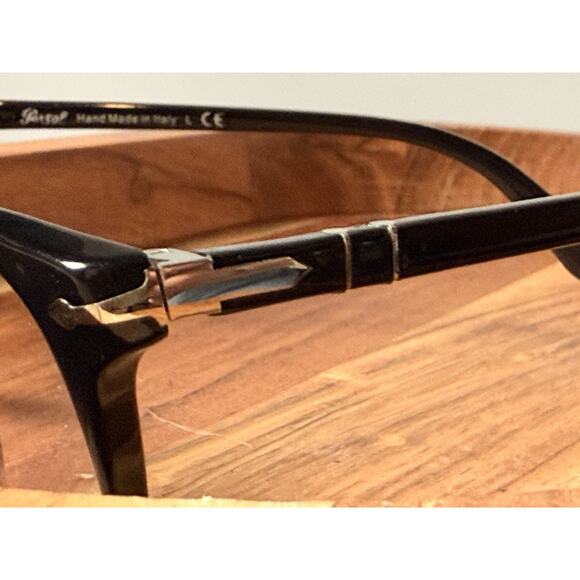 PERSOL BLACK EYEGLASSES FRAMES ~ 5.2 x 1.9 X 14.5 cm w/ Original Leather Case - Picture 4 of 16